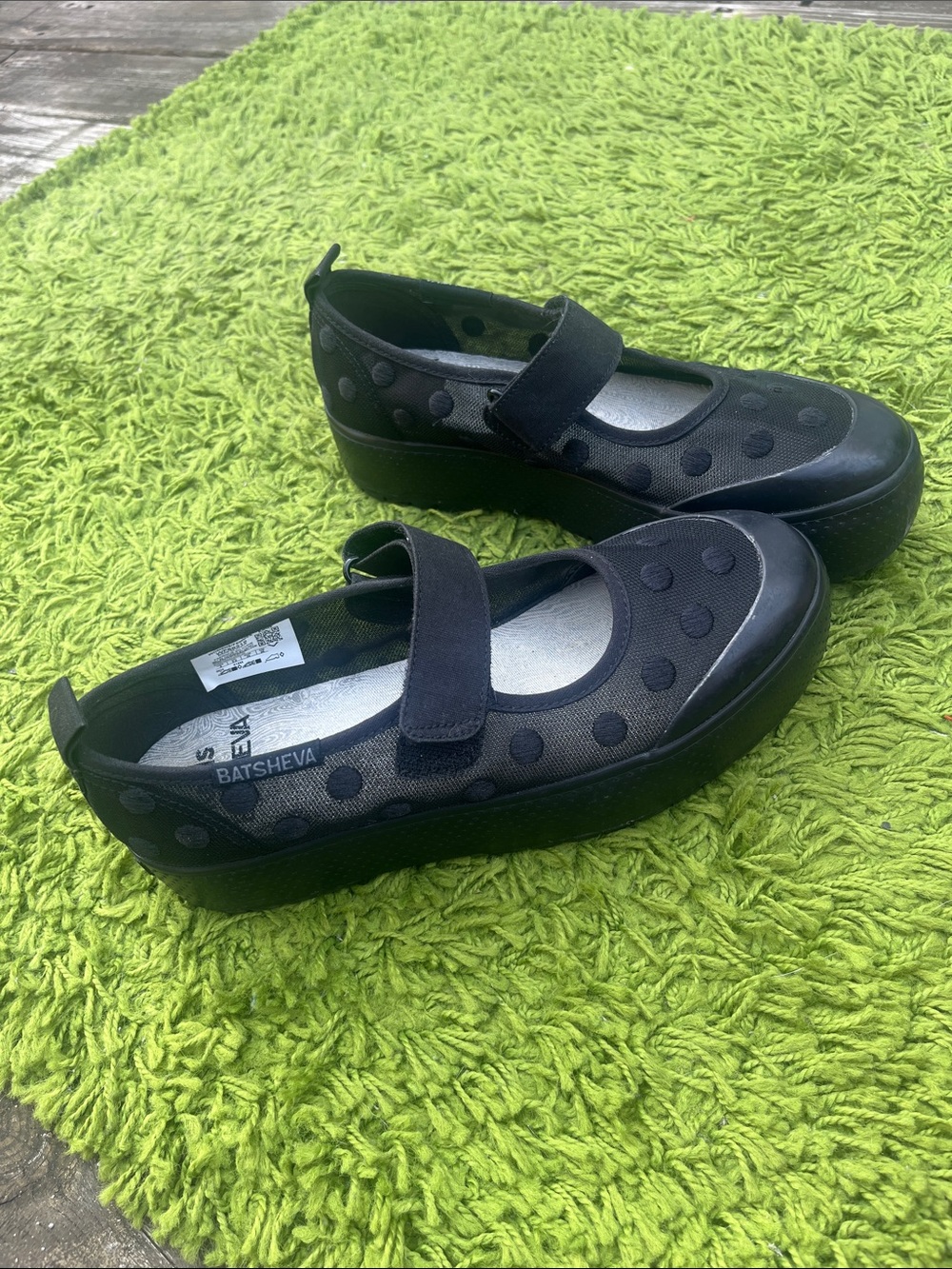Keds x Batsheva Black Polka Dot Mary Jane Platform Shoes EUC